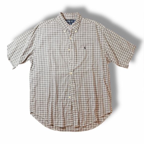 Ralph Lauren Other - Ralph Lauren Blaire Cotton Shirt Black/White Plaid Short Sleeve Preppy Top Sz L